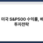 SOL 미국 S&P500 수익률, 배당률 투자전략 7