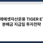 미래에셋자산운용 TIGER ETF 분배금 지급일 투자전략 3