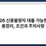 2026 신용불량자 대출 가능한 곳 총정리, 조건과 주의사항 3