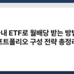 국내 ETF로 월배당 받는 방법, 포트폴리오 구성 전략 총정리 5
