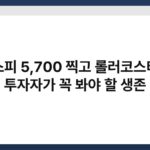 코스피 5,700 찍고 롤러코스터… 개인 투자자가 꼭 봐야 할 생존 전략 3