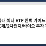 국내 섹터 ETF 완벽 가이드 - 반도체/2차전지/바이오 투자 전략 6