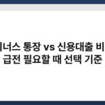 마이너스 통장 vs 신용대출 비교 - 급전 필요할 때 선택 기준 7